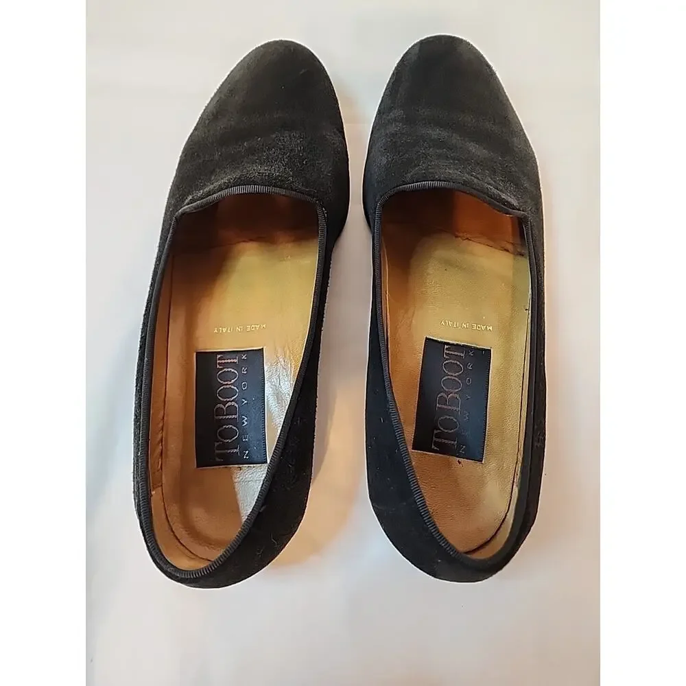 Vintage To Boot Mens Black Suede Slip On Loafers 9.5 V419